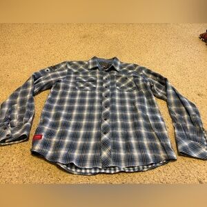 COOGI MELBOURNE SZ XL MENS SHIRT SUEDE COLLAR EUC BUTTON DOWN